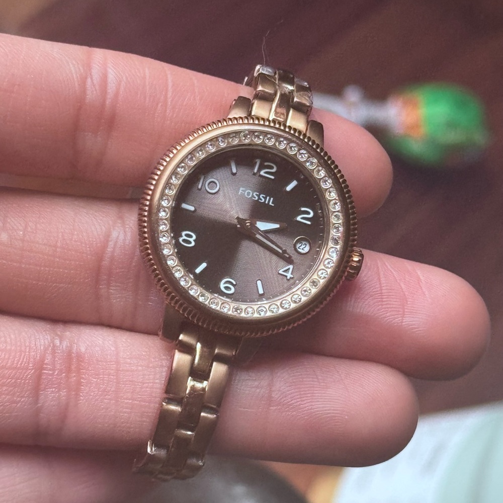 Fossil Rose Gold-Tone Watch like new! Womens!